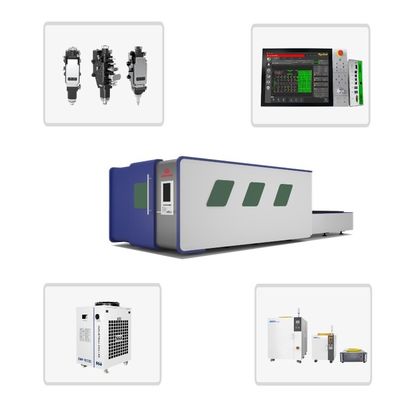Máquina de corte a laser de chapa metálica industrial de mesa dupla modelo 6000w com configuração de 4 eixos e servomotor Yaskawa