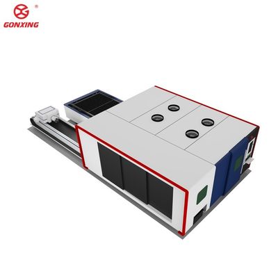 Máquina de corte a laser de chapa e tubo de metal industrial de mesa dupla de 3000w com trilho HIWIN