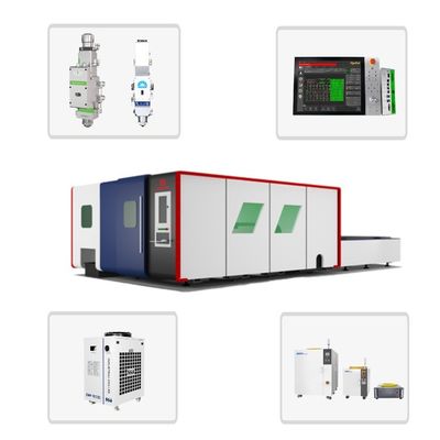 Máquina de corte a laser de chapa e tubo de metal industrial de mesa dupla de 3000w com trilho HIWIN