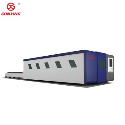 Máquina de corte de metal a laser de fibra totalmente fechada e mesa intercambiável para cortar materiais metálicos de tubos