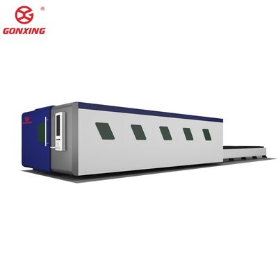 Máquina de corte de metal a laser de fibra totalmente fechada e mesa intercambiável para cortar materiais metálicos de tubos