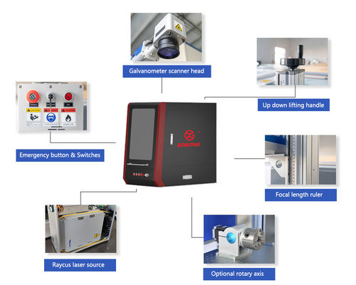 MAX Laser Source 3D Enclosed Type CNC Marking Engraving Cutting Machine for Gold Silver Metals in 110*110mm Marking Area (Machina de corte de gravação de marcação CNC de tipo fechado para metais de ouro e prata na área de marcação de 110*110mm)