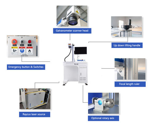 Máquina de gravura a laser de jóias de ouro e prata GXLASER 20W/30W/50W Marcação a laser de fibra de escritório com área de marcação 200mm*200mm
