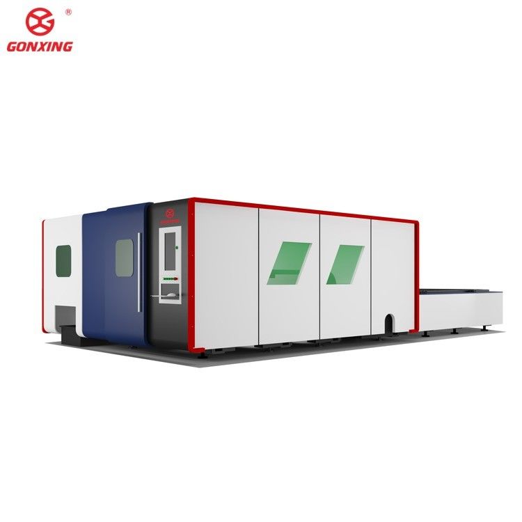Máquina de corte a laser de chapa e tubo de metal industrial de mesa dupla de 3000w com trilho HIWIN